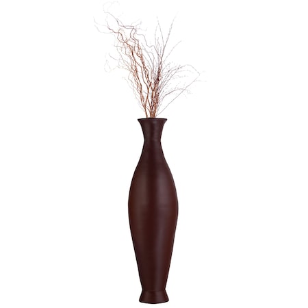 Uniquewise Modern Decorative Bamboo Floor Flower Vase for Living Room, Entryway or Dining, 43 Inch Red QI004206.L.BN